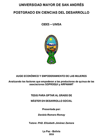 AUGE ECONÓMICO Y EMPODERAMIENTO DE LAS MUJERES